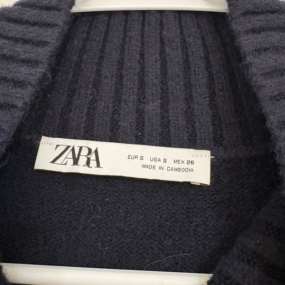 Zara Navy Cowl Neck Sweater - Picture 4 of 4